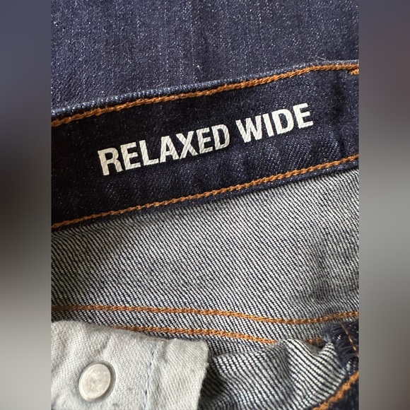 Muji Women’s 27 Wide Leg Jeans Dark Wash Relaxed Fit Indigo Dye Cropped - Picture 5 of 6